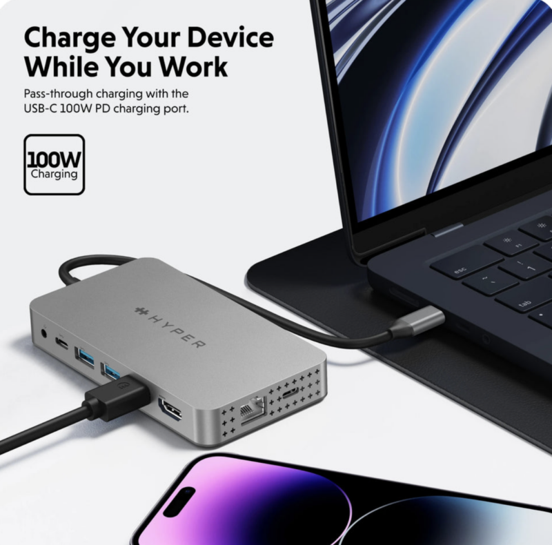 HyperDrive Dual 4K HDMI 10-in-1 USB-C Hub For M1/M2 MacBooks HDM1H - Image 3